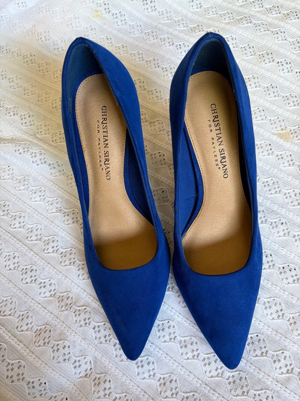 Christian Siriano Payless Blue Faux Suede Pointed Toe Pumps Heels Women's 8